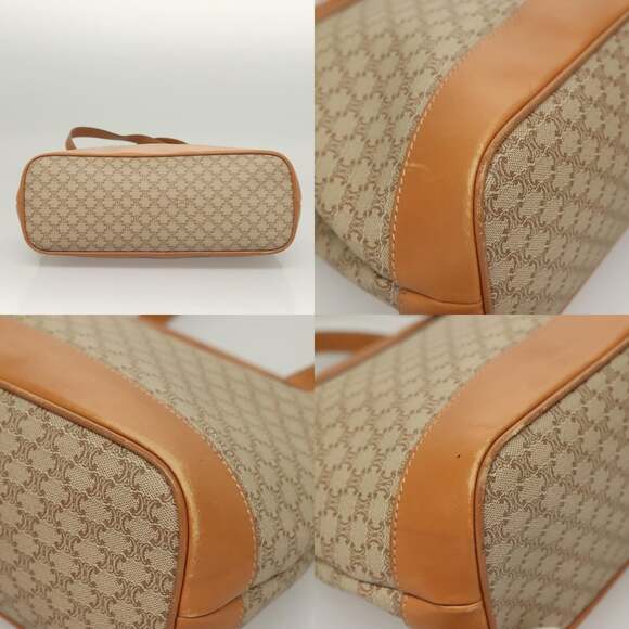 CELINE Macadam Canvas Shoulder Bag Pvc Beige Gold - Picture 10 of 13